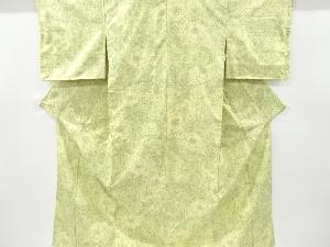 リサイクル　花模様織出し手織り真綿紬着物